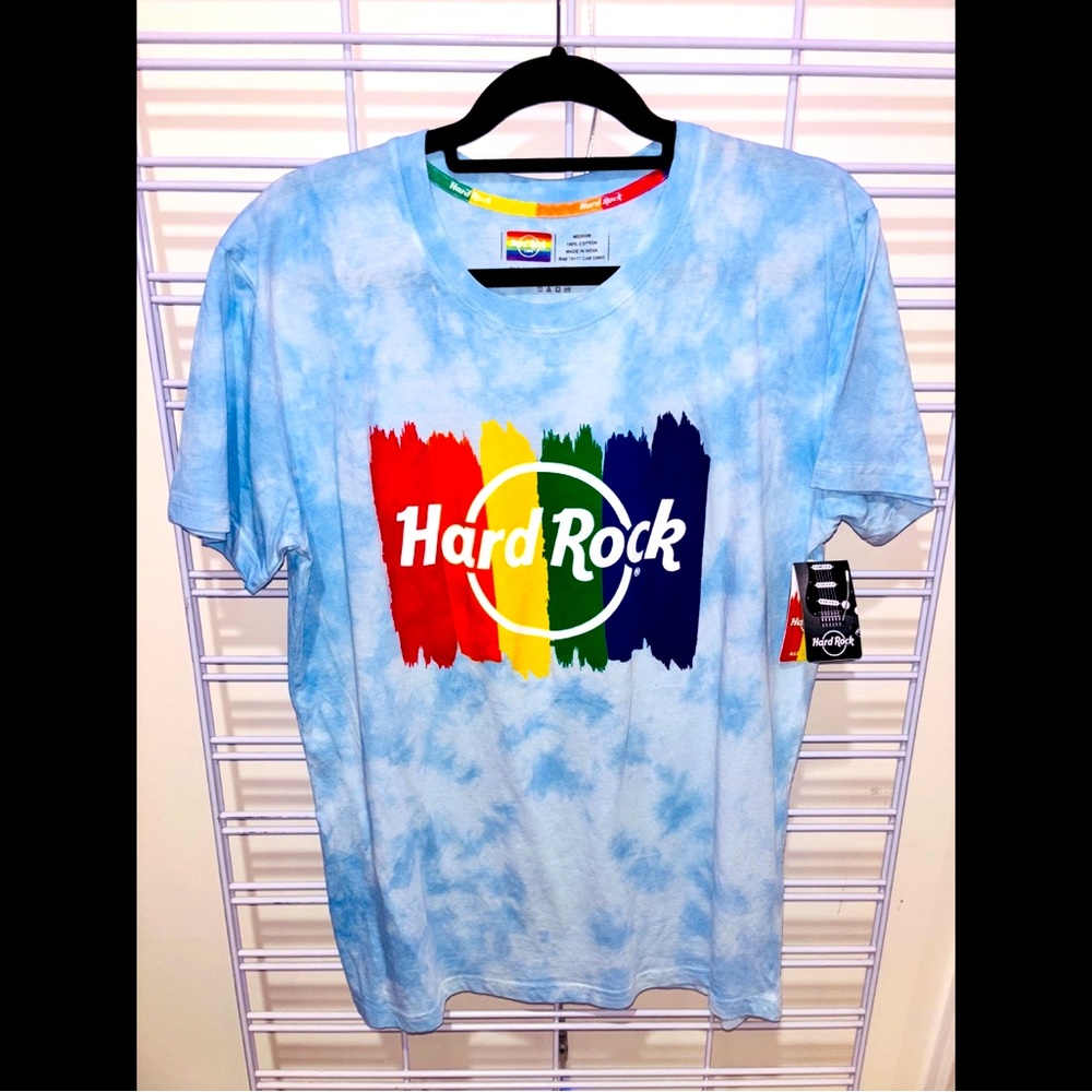 Hard Rock Cafe Men's Blue Tie-Dye T-Shirt
